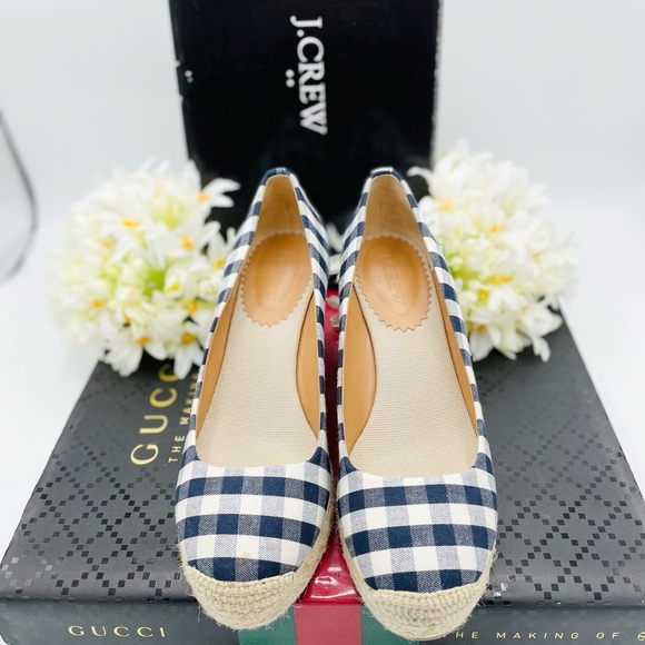 Jcrew gingham espadrille wedges - Picture 2 of 6